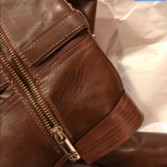 Tory Burch Cognac Brown Rider Boots Size 8M - Picture 3 of 10